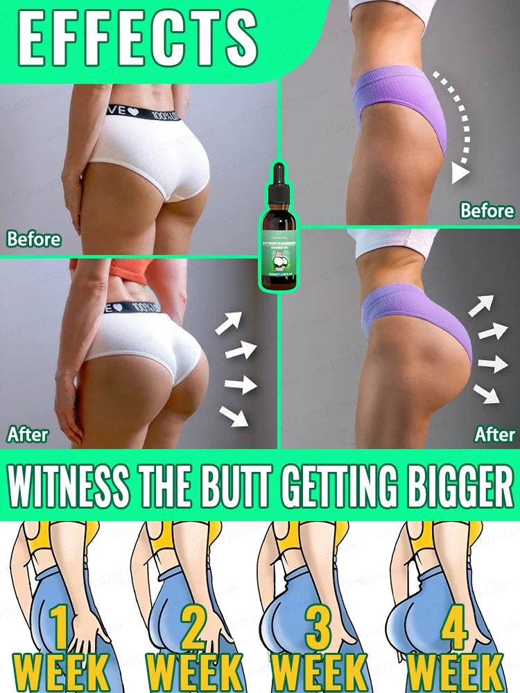 Buttocks Enhancement Oil Green Bottle 30ml Natural Formula for Fuller Buttocks