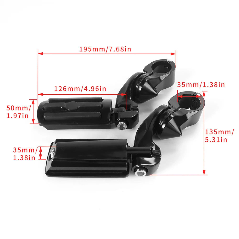 1 1/4 Inch 32mm Motorcycle Foot Rest Highway Engine Guard Foot Pegs Mount Footrest for Harley Touring Honda Kawasaki Suzuki Yamaha
