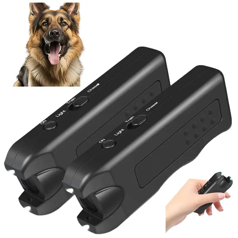 Portable Ultrasonic Dog Repeller Handheld Anti-Barking 3in1 Dog Training Device