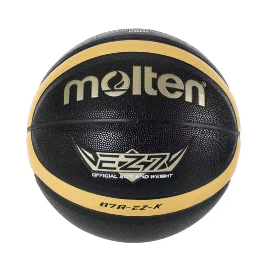 Molten Size 5 6 7 Basketball EZK Black Gold PU Outdoor Indoor Balls for Women Youth Men Match Training