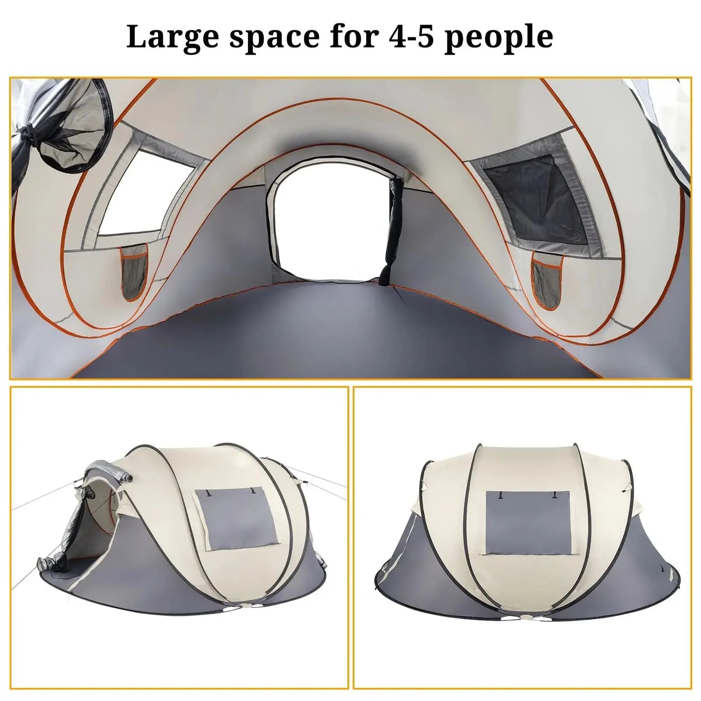 4 Person Pop Up Camping Tent Quick Setup for Outdoor Adventures Hiking Fishing Beach and More