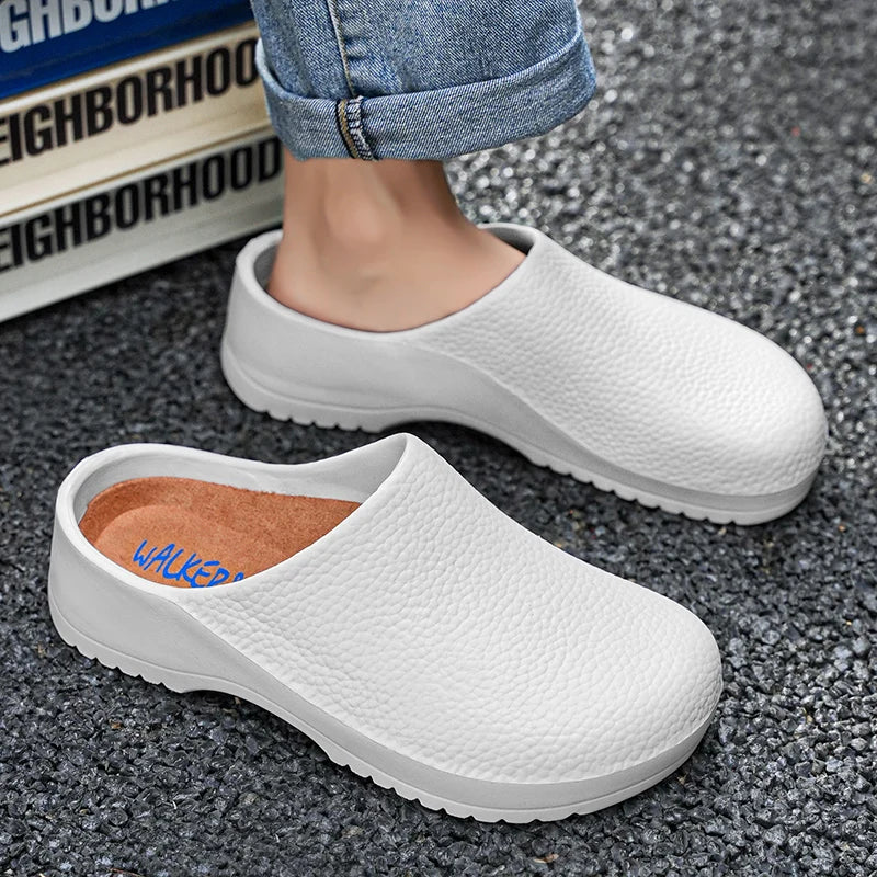 Couple Chef Shoes Waterproof Anti Slip Men's and Women's Casual Business Work Shoes Fashion Comfort Half EVA Shoes