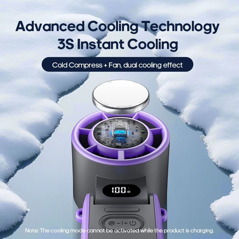Kinscoter Outdoor Foldable Portable Handheld Fan Mini Cooling Rechargeable 3600mAh High Speed Turbo Fan
