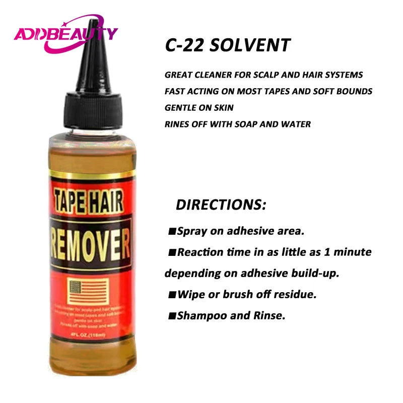 C22 Solvent Glue Remover for Toupee Ultra Walker Tape Glue for Lace Frontal Wigs Adhesive Glue Remover 118ml