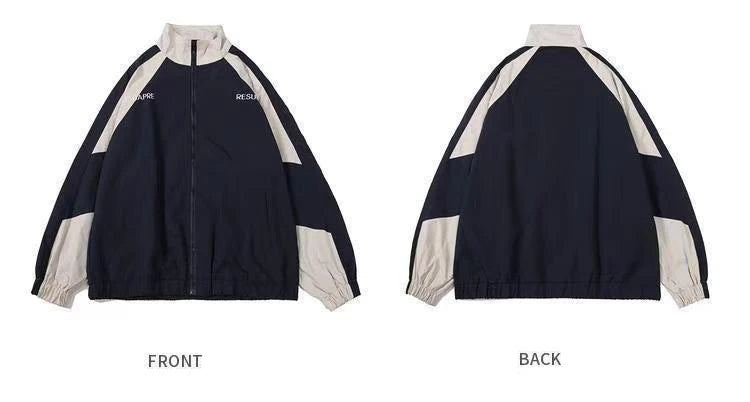 Reflective Striped Jacket Windbreaker Coat 2024 Men Hip Hop Streetwear Zipper Up Jacket Harajuku Thin Coats Sports Black Blue