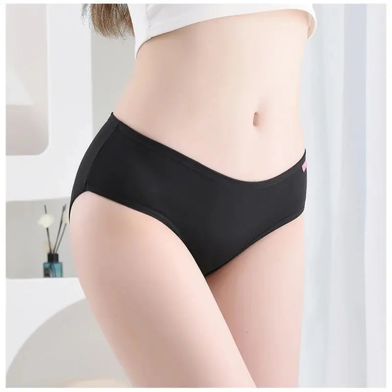 7Pcs Plus Size Cotton Underwear for Women Breathable Soft Briefs Cute Solid Color Lingerie
