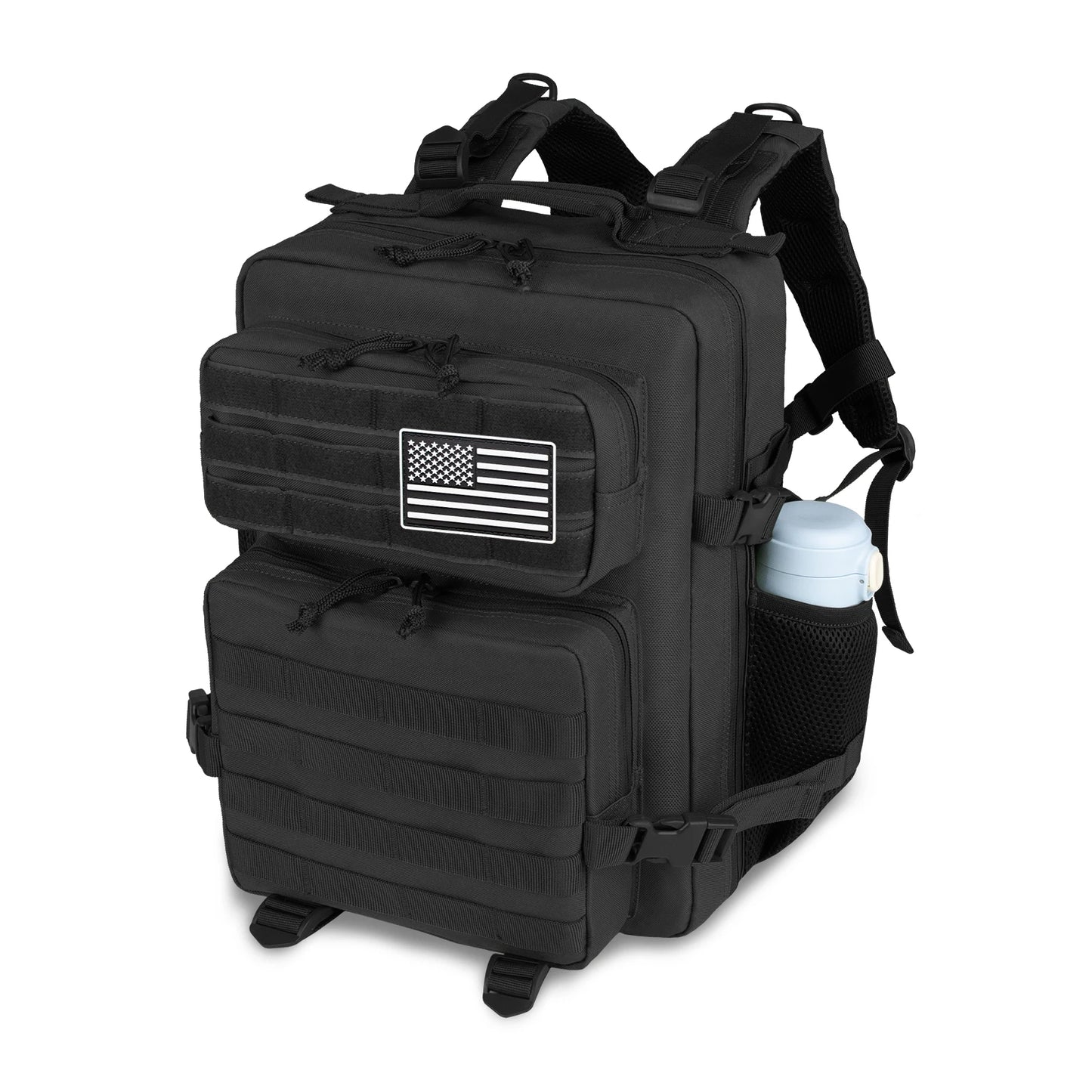25L Military Tactical Backpack For Men Camping Hiking Trekking Daypack With Removable Water Bottle Pouch Bug Out Bag Large MOLLE