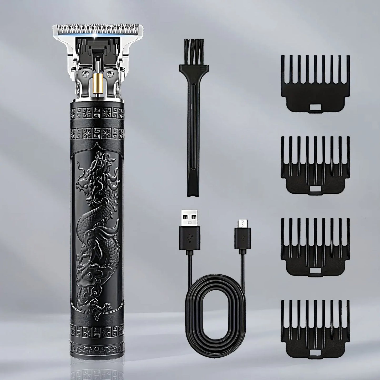 LCD Electric Hair Clipper for Men Oil Shaving Head Pusher Sculpture Shaver Rechargeable Hair Trimmer Hairdressing Set Gifts