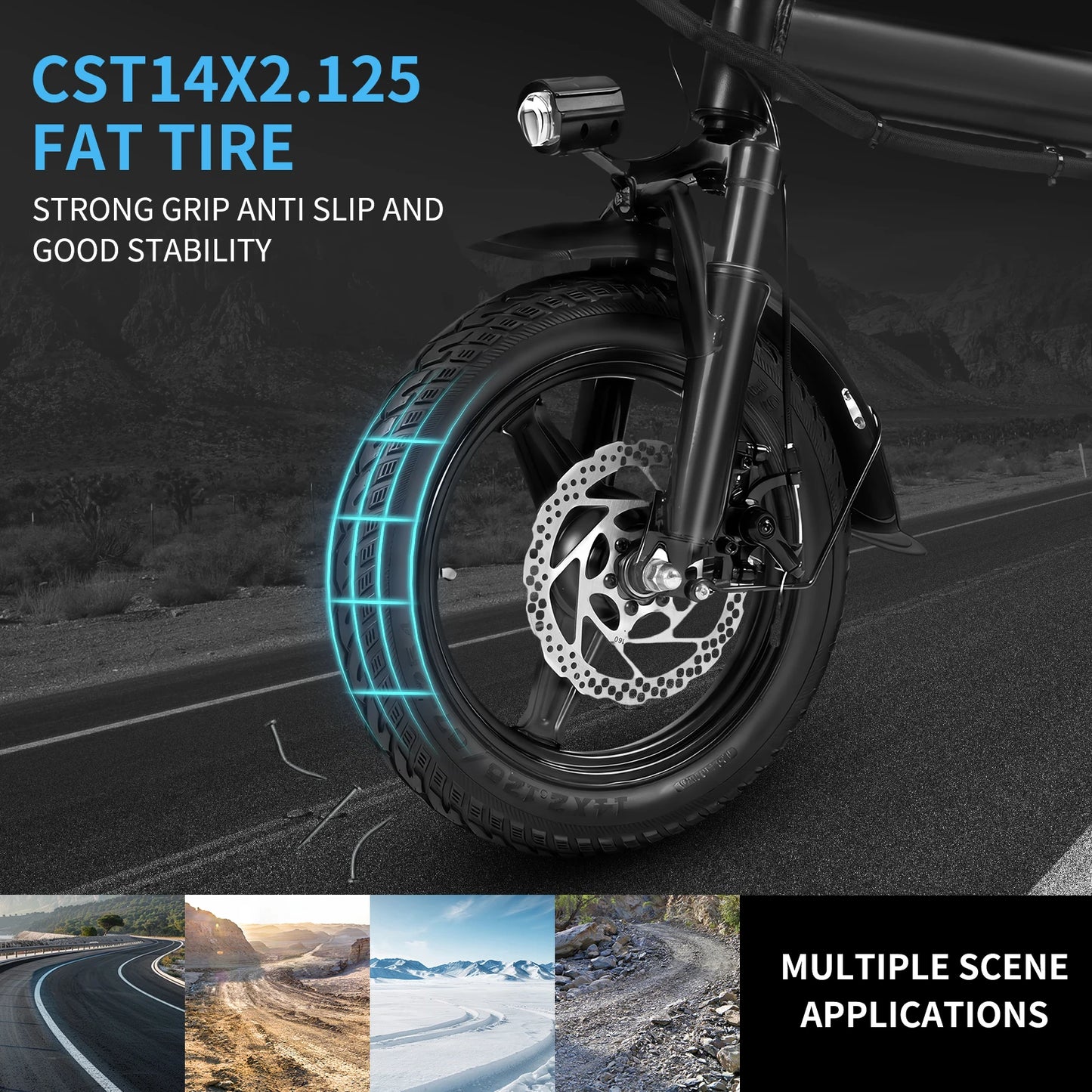 Adult Folding Electric Bicycle with 400W High Speed Motor and 48V Detachable Battery 14 Inch Double Brake Design