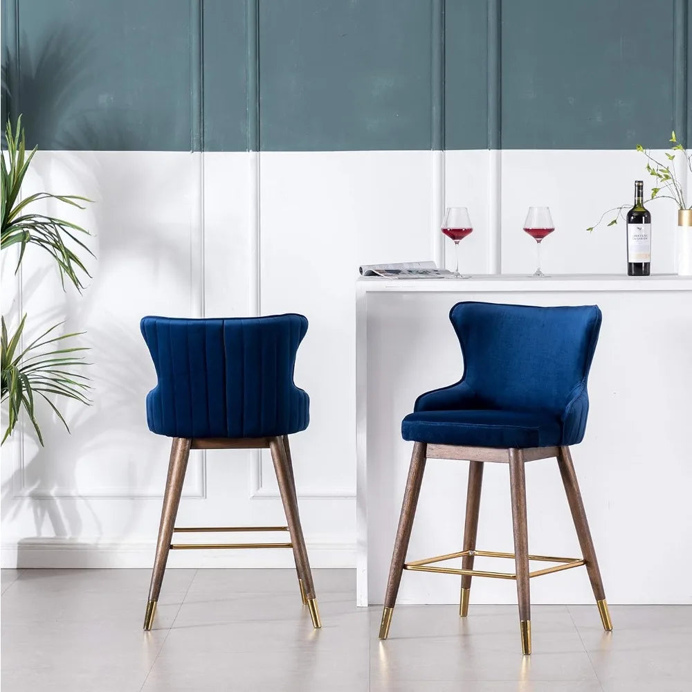 Roundhill Furniture Leland Fabric Wingback Stools Set Of 2