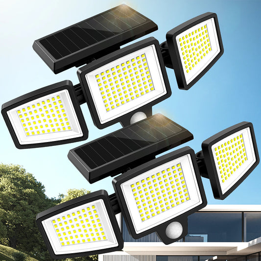 SZRSTH 3 Head Solar Motion Sensor Security Light Remote