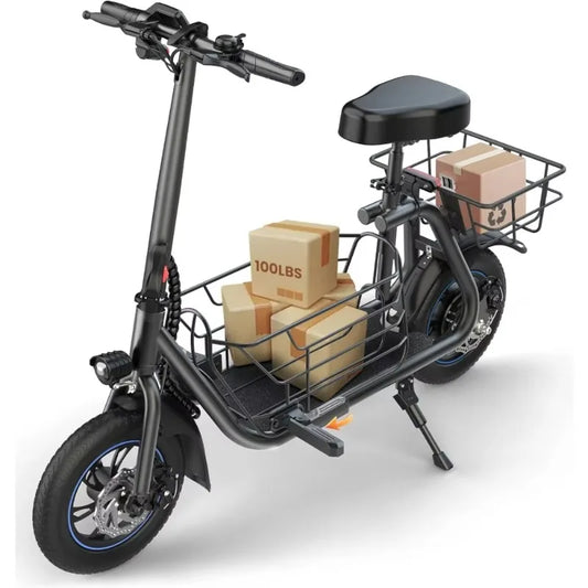 High quality.Electric Scooter with Seat for Adults, 550W Powerful Motor, 20-Mile Range, Speed up to 18.6MPH