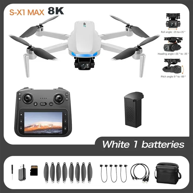 For Xiaomi S-X1 GPS Drone 8K HD professional camera Three-axis gimbal WIFI UAV Obstacle Avoidance Quadcopter Brushless Toy Gift