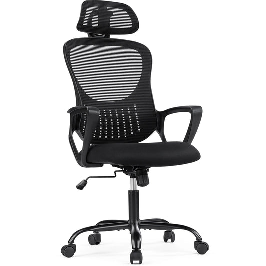 JHK Ergonomic Mesh Fixed Armrest Living Room Rocking Gaming Chair Adjustable Headrests Comfortable Lumbar Support For Home