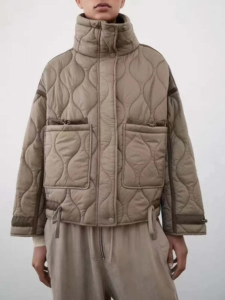 Q B Aristocratic TRAF Warm Cotton Jacket Stand Collar