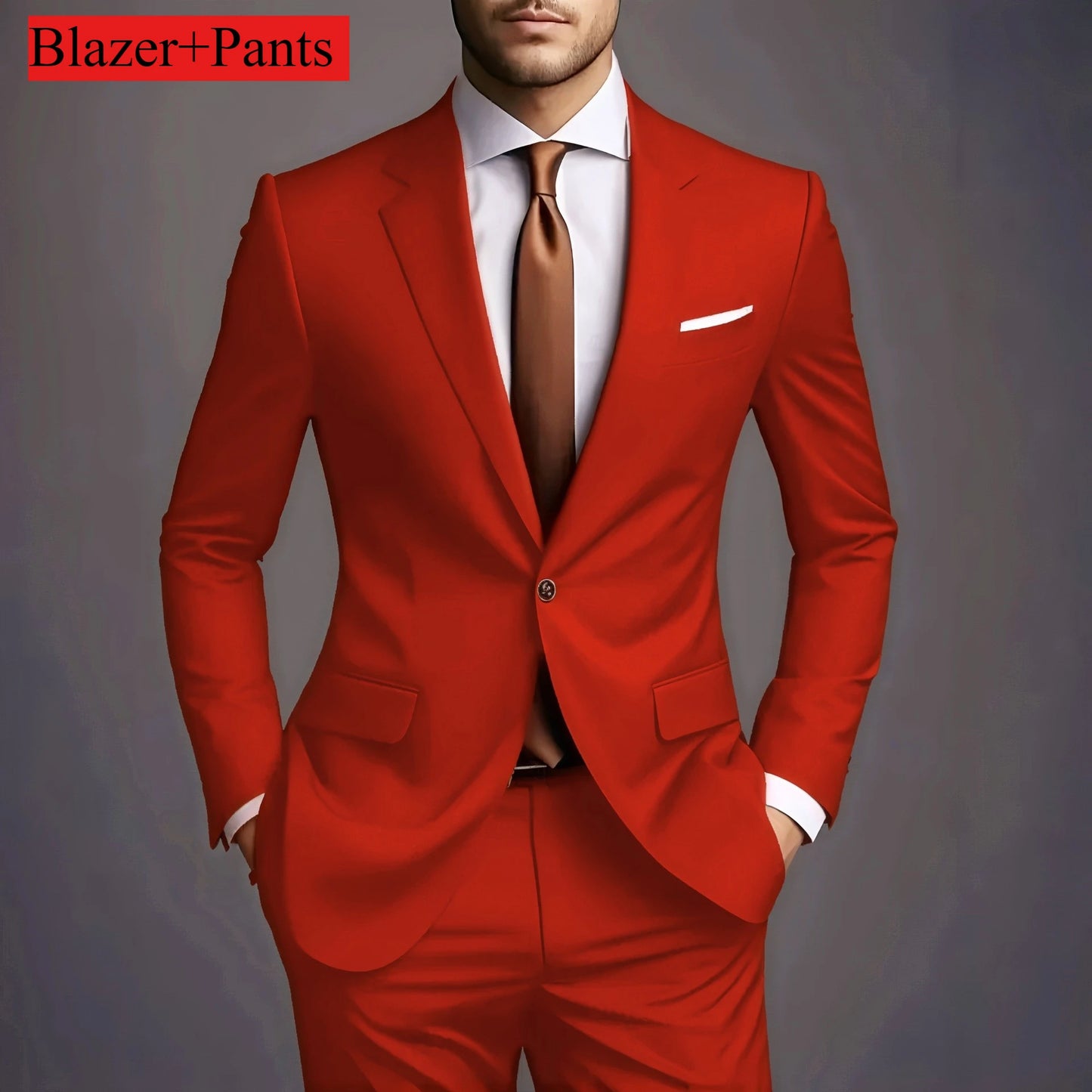 (Jacket +Pants) 2025 New Luxury Elegant Men's Suits 2 Piece Set Fashion Korean Casual Slim Fit Social Groom Wedding Tuxedo