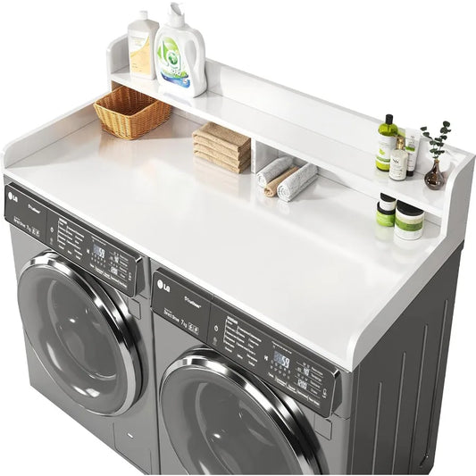 2Tier Washer and Dryer Countertop with 2.75 H Guard 54 W x 27.5 D Laundry Countertop Cover with NonSlip Pad Large Space Laundry
