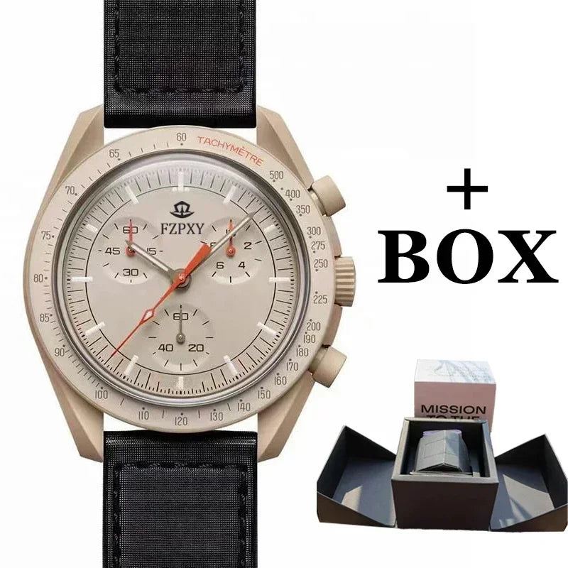 2025 New Men's Moon Mercury Quartz Smart Watch with 1.6 Inch OLED Display