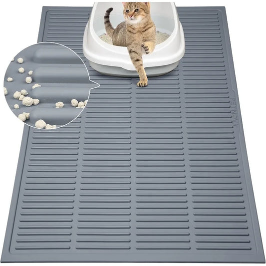 Large Litter Mat Cat Litter Trapping Mat Easy Clean Kitty Litter Catcher Mat 32 Inch x 21 Inch