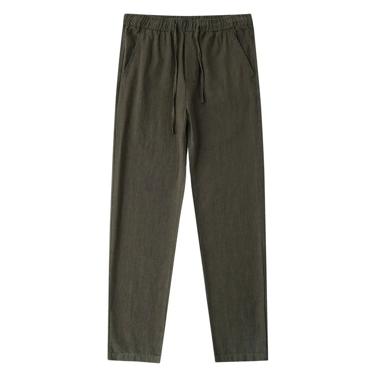 Casual Cotton Linen Chino Pants for Men Wide Leg Lightweight Baggy Cotton Sweatpants Male Walking Jogger Trousers Work