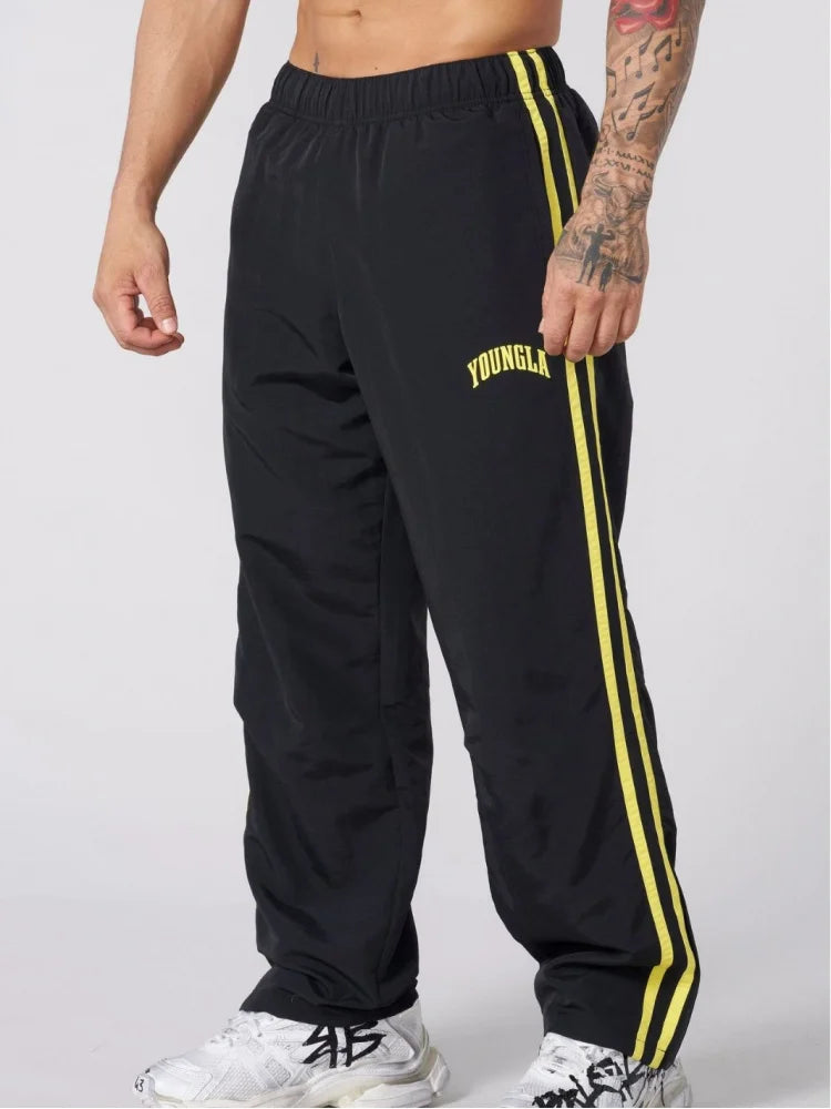 Spring and Autumn New Men's Sports Pants with Double Stripe Design Casual Wear