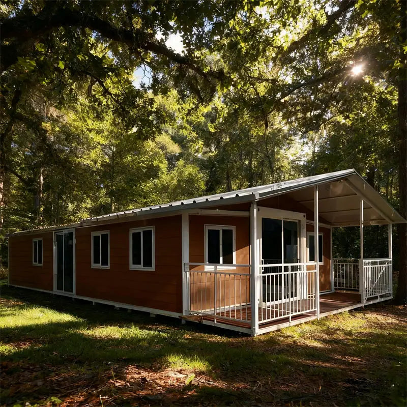 Two Story Mobile Foldable Container House 20ft Expandable Prefab Home with Wheels for Hotel Resort Cabin Outdoor Living