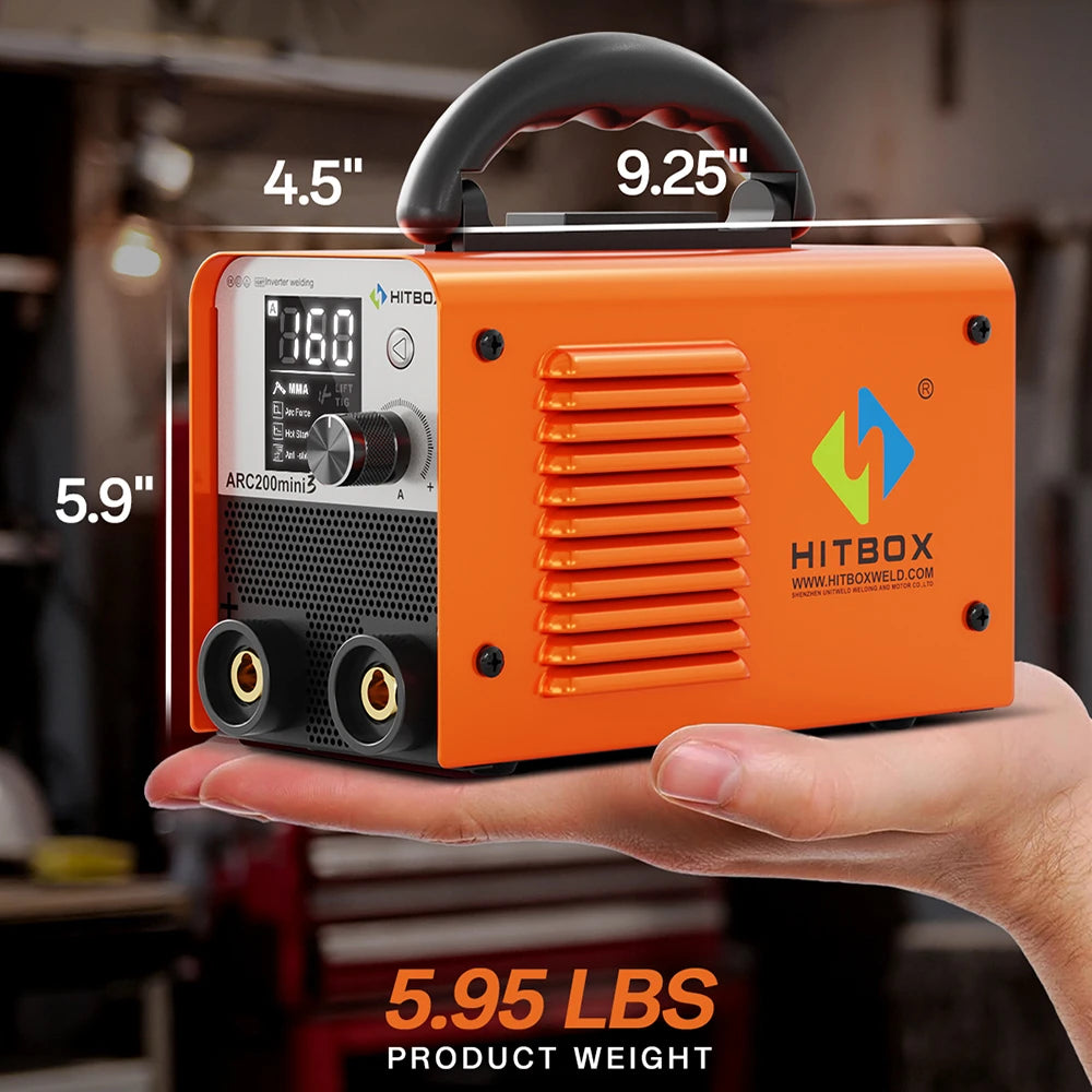 HITBOX ARC200 2 in 1 Stick Welder MMA/Lift TIG Hot Start/Arc Force Mini Home DIY Welding Machine Professional Use 110V US Plug