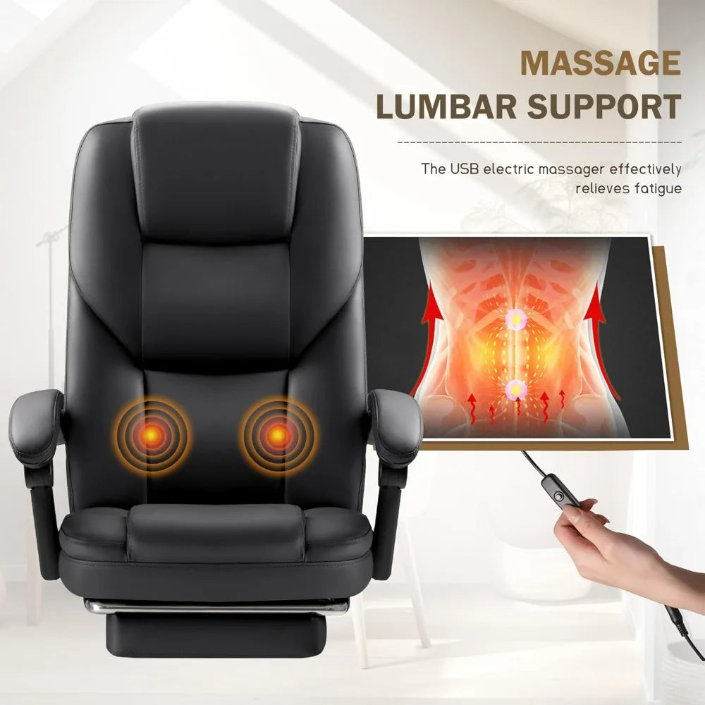 Furmax Executive Office Chair Foot Rest Big Tall Office Chair Ergonomic Home Office Desk Chairs Reclining High Back 400LBS