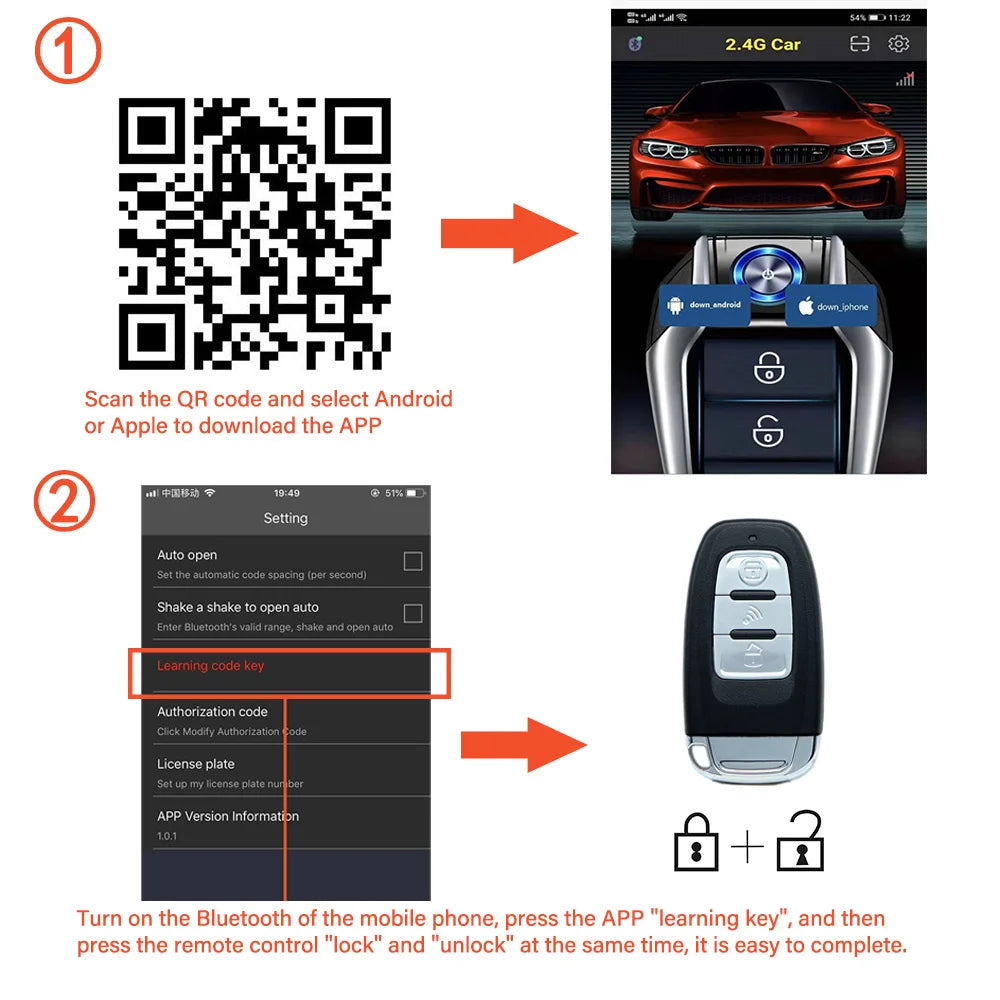 Universal Car Alarm Auto Start Stop System Remote Control Engine Ignition Keyless Push Start Kit