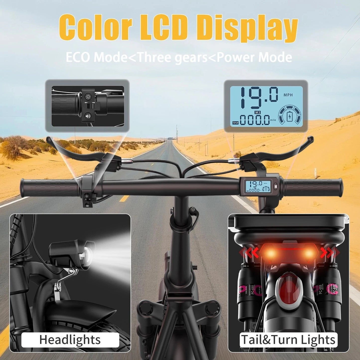 UPlee GQ8 Electric Bike For Adults, Folding Electric Bike, 250W Peak Motor, Scooter EBike With 14" Tire 48V 15AH Battery