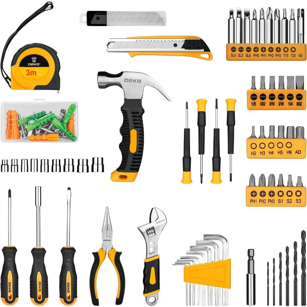 Tool Kit with 8V Cordless Drill and 126 Piece Home Tool Set