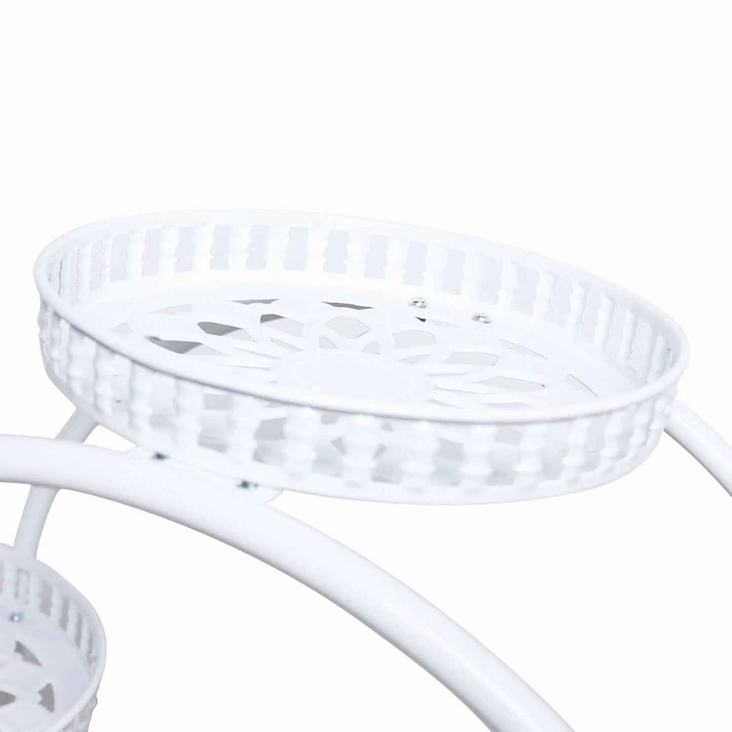White Metal Plant Stands for 6 Pots Flower Stand for Patio Garden Living Room Corner Balcony and Bedroom