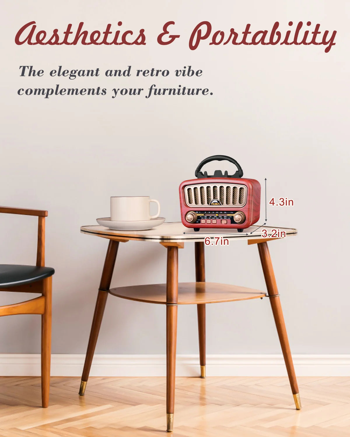 J-180 Retro Radio Bluetooth Speaker AM/FM/SW Clear Stereo Sound Quality TF/USB/Headphones Player Rechargeable Retro Radios