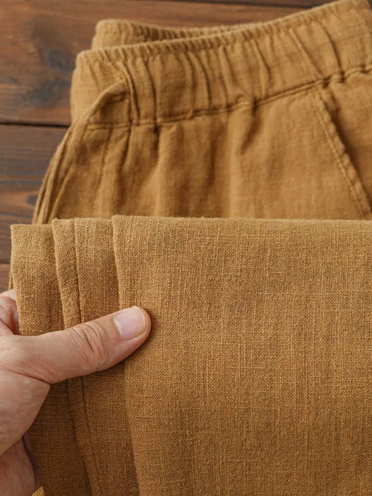 Casual Cotton Linen Chino Pants for Men Wide Leg Lightweight Baggy Cotton Sweatpants Male Walking Jogger Trousers Work