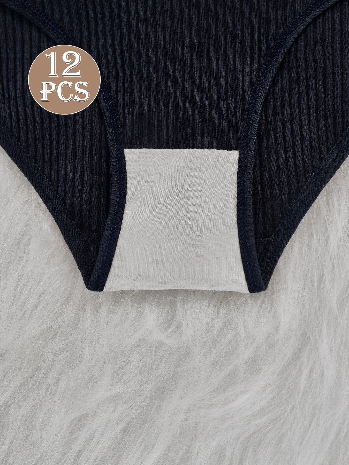 12 piece set of women's ribbed low waist triangle pants, soft and comfortable women's autumn and winter cotton underwear