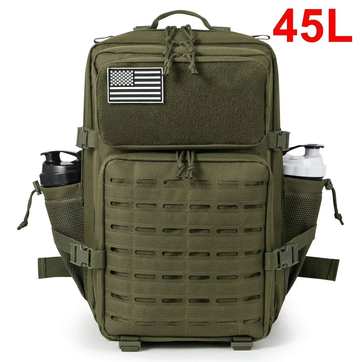25L/45L Tactical Backpack for Women/men Outdoor Hiking Laser Cut Molle Daypack School Bag Gym Rucksack with Dual Cup Holder