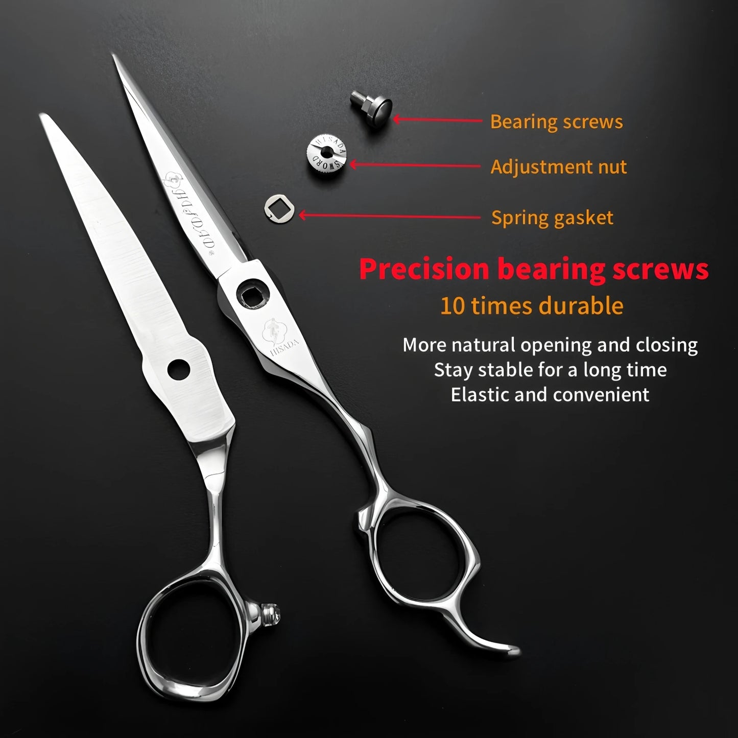 Hisada Professional Hairdressing Scissors 6 Inch VG10 Stainless Steel Cutting Scissors for Salon Use