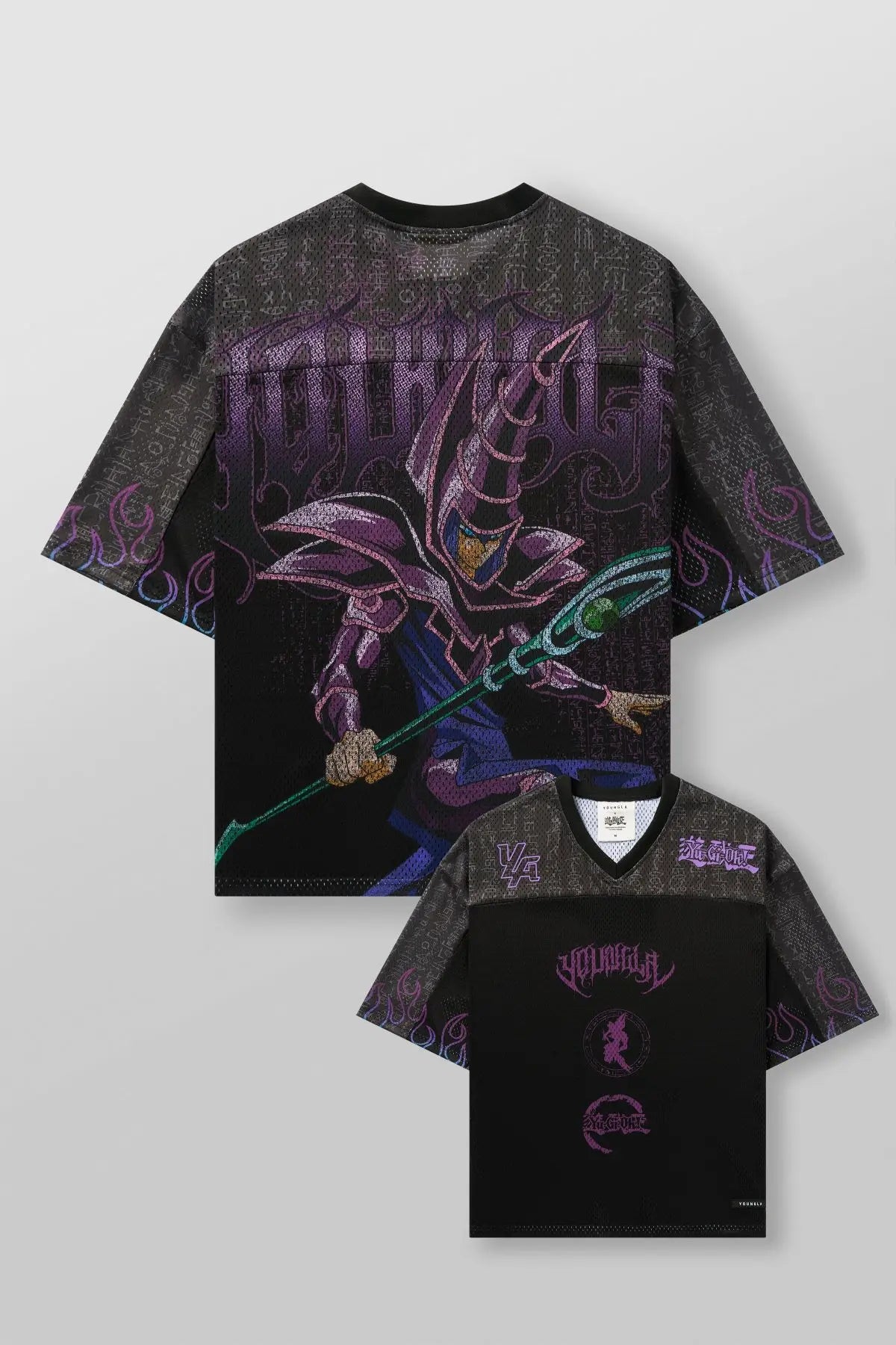 YA Trendy Brand Oversized T Shirt Street Leisure Quick Drying Breathable Large Mesh Animation Graphic Tee Short Sleeve Top