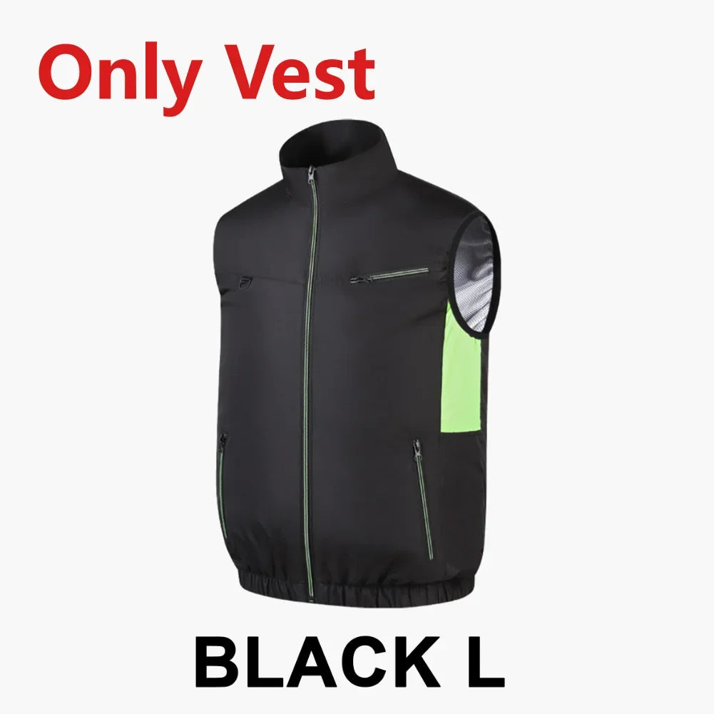 Cooling Vest Ice Fan Vest 3 Gears USB Heat Resistant Air Conditioner Clothes Breathable Wearable Fan Vest for Camping
