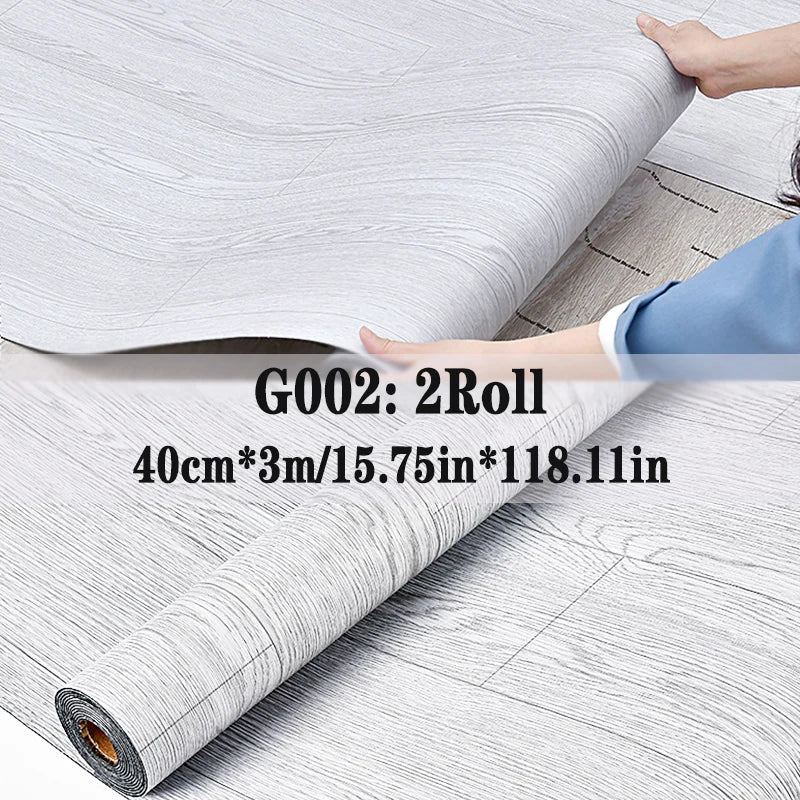 Peel and Stick Floor Tile，2 Roll Vinyl Flooring Roll 15.75"x 118.11"/25.8Sq.Ft Wood Grain Peel Stick Floor Tiles
