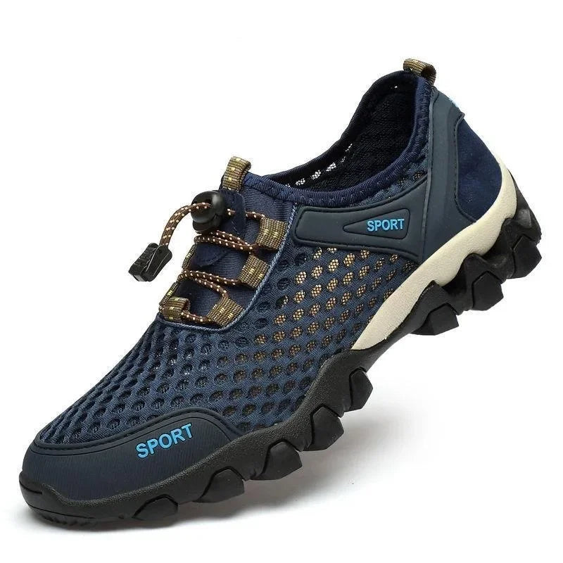 Summer Men's Mesh Sports Shoes Breathable Lightweight Anti Slip Outdoor Running Casual Hiking Shoes