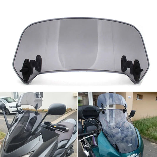 Motorcycle Universal Windshield Extension Adjustable Spoiler Clamp On Windscreen Deflector For BMW Kawasaki Yamaha Honda Suzuki