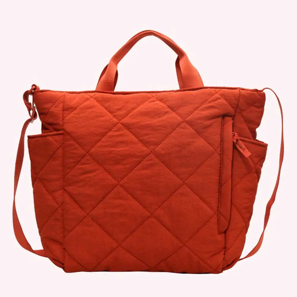 Women Quilted Tote Bag Lightweight Puffer Hobo Handbag Large Capacity Padded Shoulder Bag Satchel Travel Bag Commuting Bag