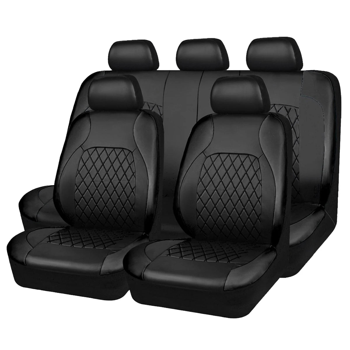 All Season Quilted PU Leather Car Seat Cover Full Surrounded Seat Protector Waterproof Universal Fit Sedan SUV Pickup Truck Seat