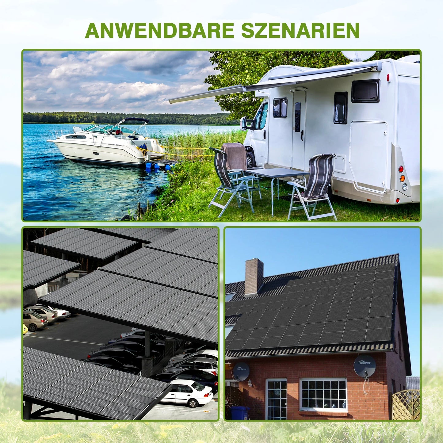 WERCHTAY 200w High Efficiency Black Monocrystalline Solar Panel With Busbar Hidden Technology For RVs Trucks Vehicles Home Power