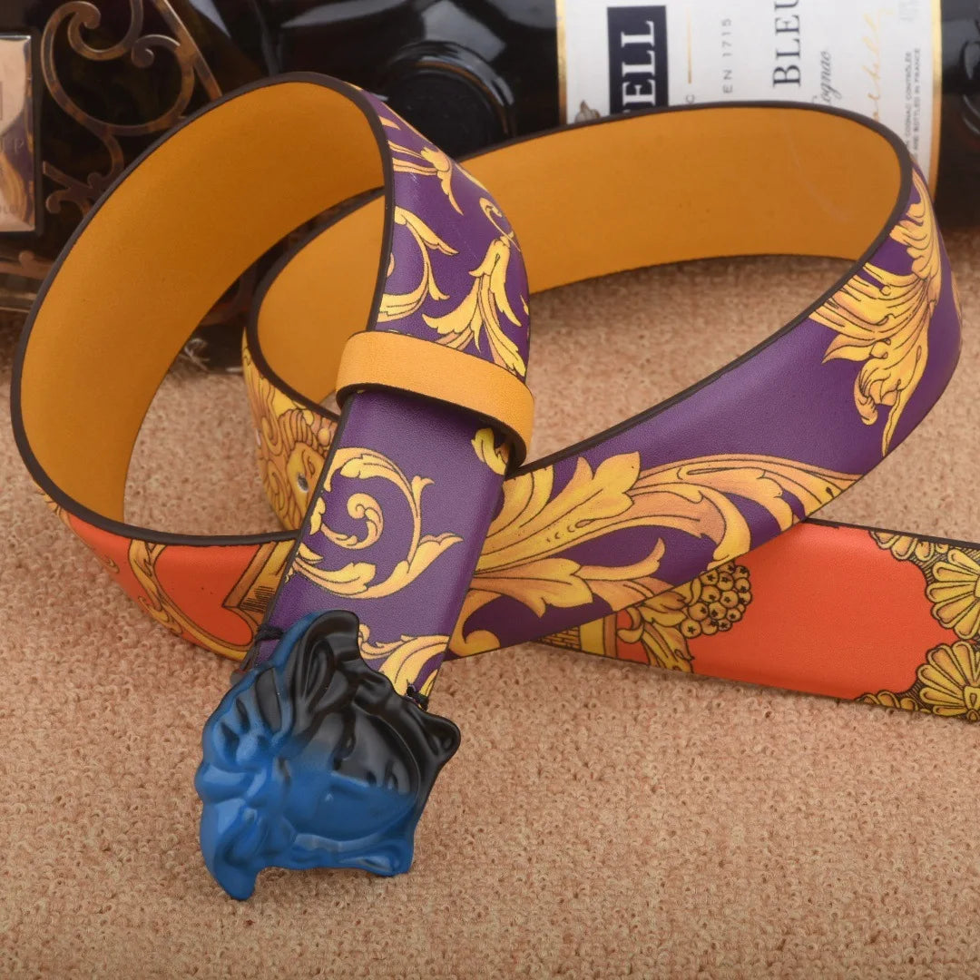 Men's and Women's Colorful Medusa Belt Casual PU Belt for Summer Foreign Trade