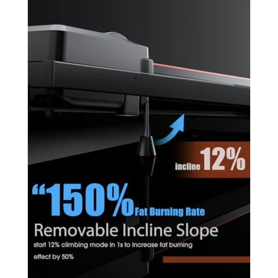 340lb Capacity Under Desk Walking Pad Treadmill with 12 Incline and Large LED Display for Home Office Use Manual Control 3Prese