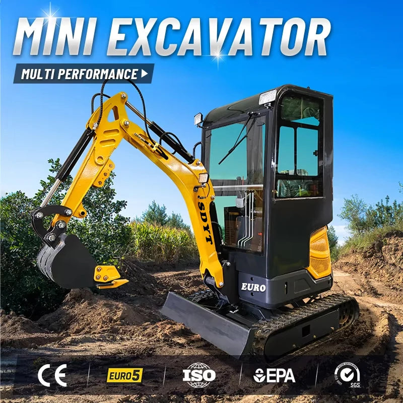 Customized built 1.2 Ton Mini Excavator New Kubota Engine Mini Digger Crawler Mini Excavator For Sale