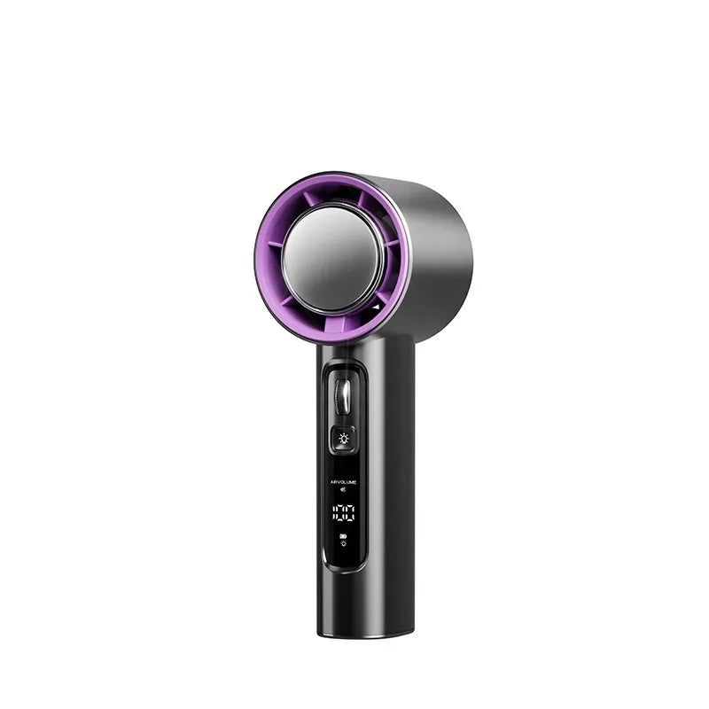 High Speed Handheld Fan with 5000mAh Battery 100 Speed Settings Stepless Motor LED Flashlight and Battery Indicator