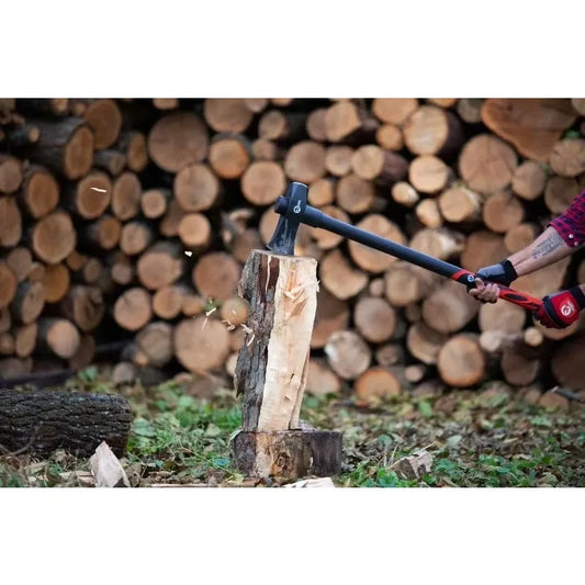 Heavy Duty Splitting Maul 36 Inch Wood Splitter Axe 6 lb Shock Absorbing Fiberglass Anti Slip Handle